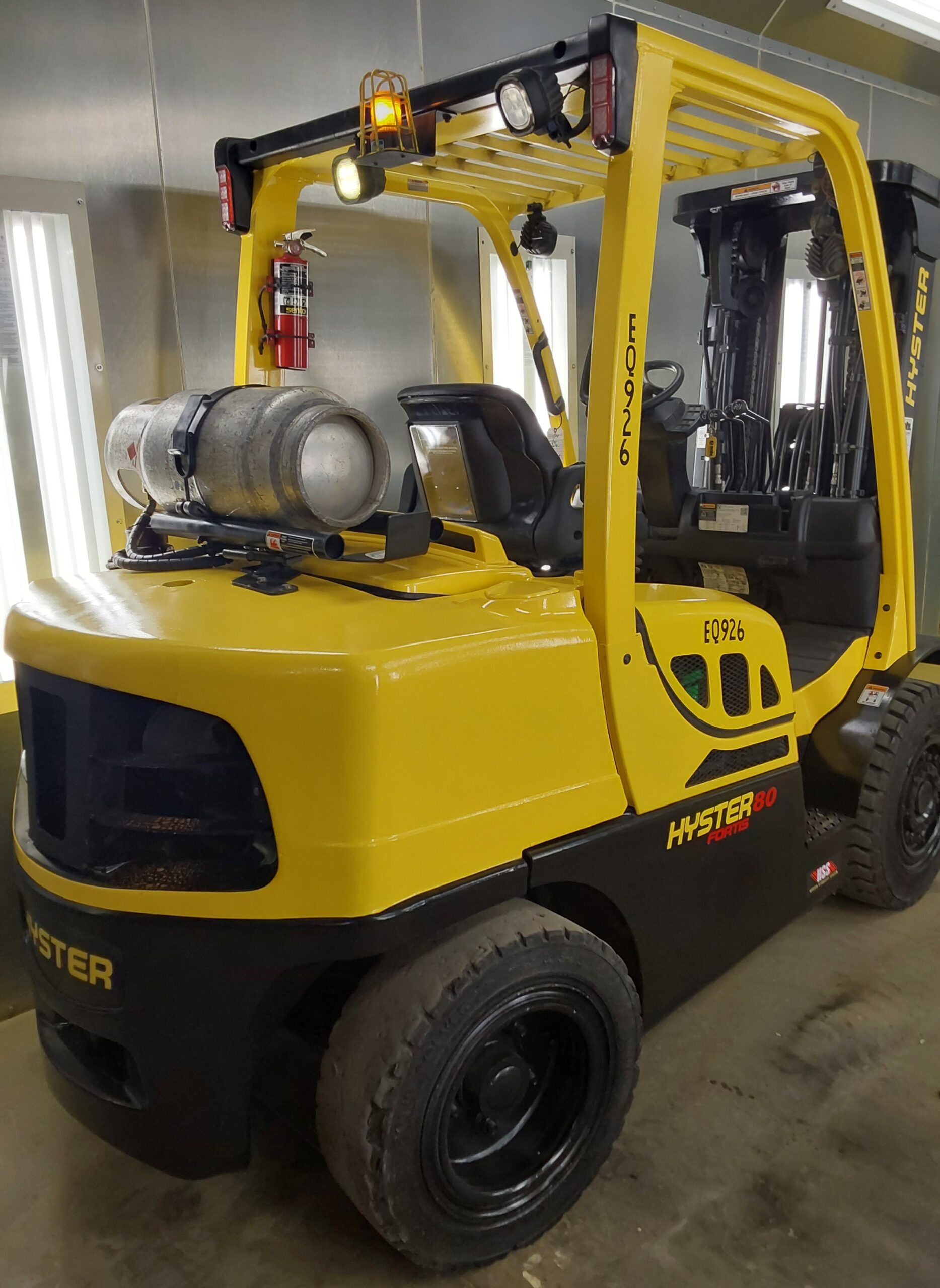 2017 Hyster H80FT, 8,000 lb. IC Pneumatic Forklift Class V, Back View